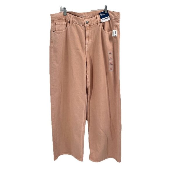 Old Navy Denim - Old Navy Mid Rise Baggy Wide Leg Jeans Peach Sz 14 NWT